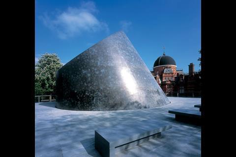 This cone-shaped planetarium is tilted so that its central axis points at the North Star